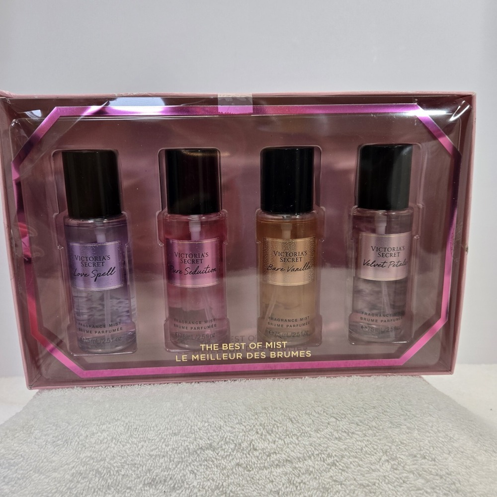 Victoria Secret The Best Of Mist 4 Body Mist Set New In Open Box  2.5 Oz Each